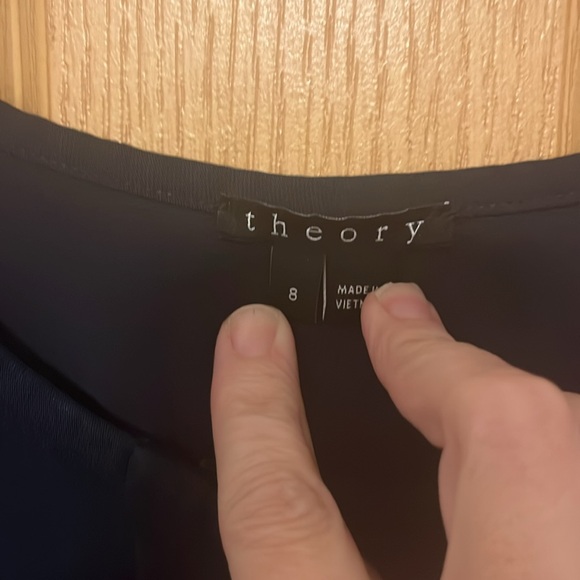 Navy blue size 8 theory dress with front zip placket - Picture 2 of 4